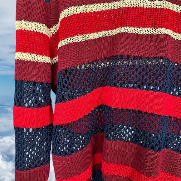 Isabel Marant Etoile Deacon Striped Mesh Sweater Crewneck Size 40 - Picture 3 of 10